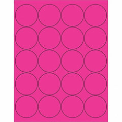 Tape Logic - Pack of (20), 100 Sheet 2" x 2" Fluorescent Pink Permanent Acrylic Laser Labels - Americas Industrial Supply