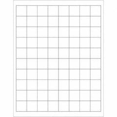 Tape Logic - Pack of (80), 100 Sheet 1" x 1" White Polyester Weatherproof Labels - Americas Industrial Supply