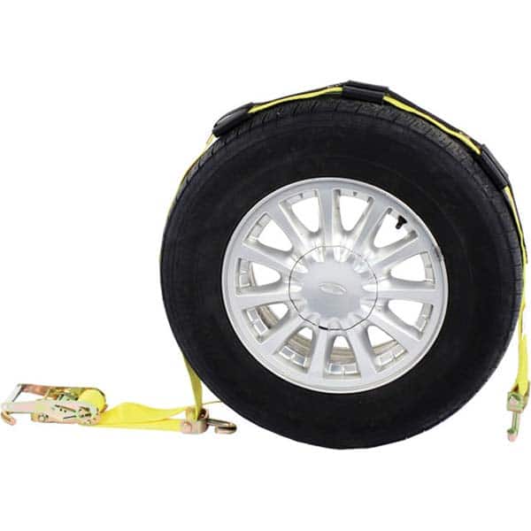 US Cargo Control - Tow Rope, Cable & Chain Type: Wheel Strap with Swivel Hooks & Rubber Blocks Material: Polyester - Americas Industrial Supply