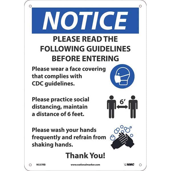 NMC - Safety Signs Message Type: COVID-19 Message or Graphic: Message & Graphic - Americas Industrial Supply