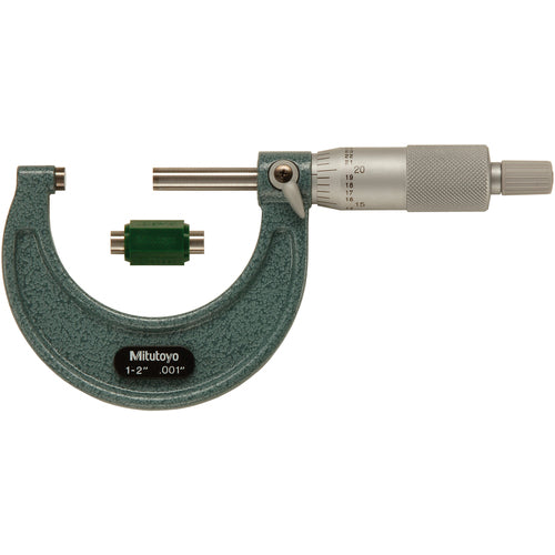 1″-2″ Measuring Range-0.001″ Graduation - Ratchet Thimble - Carbide Face - Outside Micrometer - Americas Industrial Supply