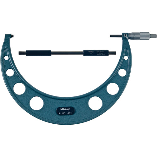 9″-10″ Measuring Range-0.001″ Graduation - Ratchet Thimble - Carbide Face - Outside Micrometer - Americas Industrial Supply