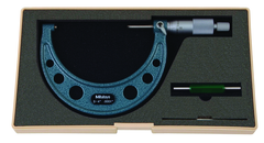 3 - 4'' Measuring Range - .0001 Graduation - Ratchet Thimble - Carbide Face - Outside Micrometer - Americas Industrial Supply