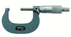 1 - 2'' Measuring Range - .0001 Graduation - Ratchet Thimble - Carbide Face - Outside Micrometer - Americas Industrial Supply