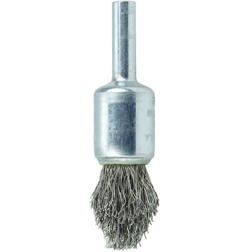 1/2″ Controlled Flare Crimped Wire End Brush, .0104″ Stainless Steel Fill - Americas Industrial Supply