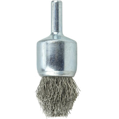3/4″ Controlled Flare Crimped Wire End Brush, .0104″ Stainless Steel Fill - Americas Industrial Supply