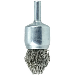 3/4″ Controlled Flare Crimped Wire End Brush, .020″ Stainless Steel Fill - Americas Industrial Supply