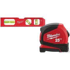 Milwaukee Tool - Box Beam, I-Beam & Torpedo Levels Level Type: Torpedo Number of Vials: 3 - Americas Industrial Supply