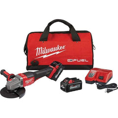 Milwaukee Tool - 4-1/2 - 6" Wheel Diam, 9,000 RPM, Cordless Angle & Disc Grinder - 5/8-11 Spindle, 18 Volts, 6 Amps, Side Exhaust - Americas Industrial Supply