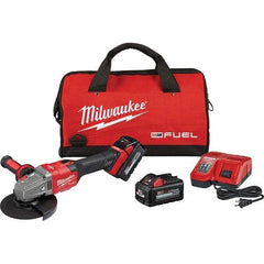 Milwaukee Tool - 4-1/2 - 6" Wheel Diam, 9,000 RPM, Cordless Angle & Disc Grinder - 5/8-11 Spindle, 18 Volts, 6 Amps, Side Exhaust - Americas Industrial Supply