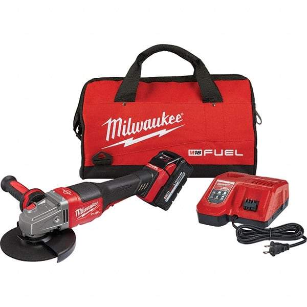 Milwaukee Tool - 4-1/2 - 6" Wheel Diam, 9,000 RPM, Cordless Angle & Disc Grinder - 5/8-11 Spindle, 18 Volts, 6 Amps, Side Exhaust - Americas Industrial Supply