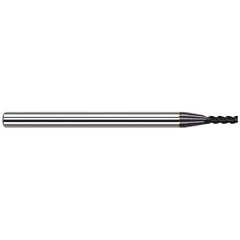Square End Mill: 3/32'' Dia, 3/8'' LOC, 1/8'' Shank Dia, 2-1/2'' OAL, 4 Flutes, Solid Carbide Single End, AlTiN Nano Finish, 34 ° Variable Helix, Centercutting, RH Cut, RH Flute