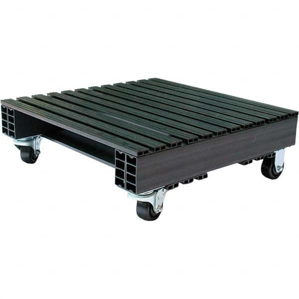 Custom Built Plastic Pallets - 24" Long x 24" & Wide x 9" High Plastic Pallet - 1,500 Lb Static Capacity, 750 Lb Dynamic Capacity, Black - Americas Industrial Supply