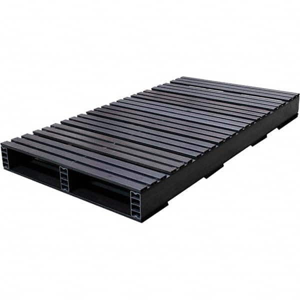 Custom Built Plastic Pallets - 27" Long x 51-1/2" & Wide x 4-1/2" High Plastic Pallet - 1,500 Lb Static Capacity, 500 Lb Dynamic Capacity, Black - Americas Industrial Supply