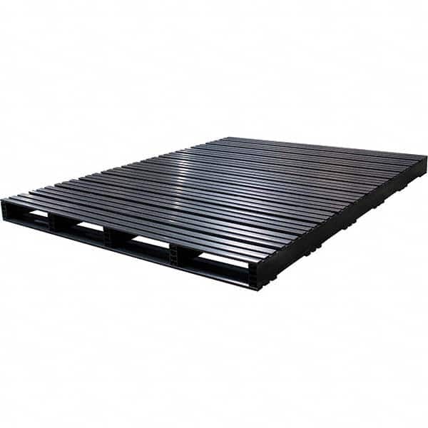 Custom Built Plastic Pallets - 60" Long x 80" & Wide x 4-1/2" High Plastic Pallet - 1,500 Lb Static Capacity, 500 Lb Dynamic Capacity, Black - Americas Industrial Supply