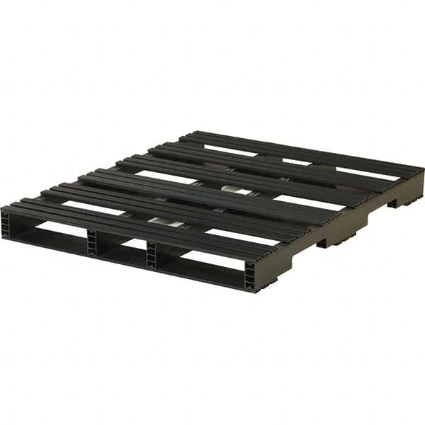 Custom Built Plastic Pallets - 48" Long x 40" & Wide x 4-1/2" High Plastic Pallet - 3,000 Lb Static Capacity, 750 Lb Dynamic Capacity, Black - Americas Industrial Supply