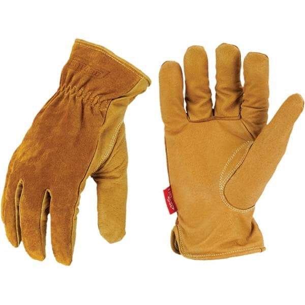 ironCLAD - Size L (9), ANSI Cut Lvl A5, Abrasion Lvl 4, Cut Resistant Gloves - 10" Long, Uncoated, HPPE Lining, Open Cuff, Golden, Paired - Americas Industrial Supply