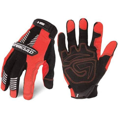 ironCLAD - Size L (9) Synthetic Work Gloves - For Mechanic's & Lifting, Uncoated, Hook & Loop Cuff, Hi-Vis Orange, Paired - Americas Industrial Supply