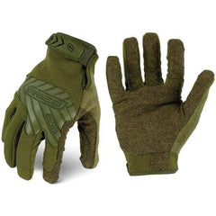 ironCLAD - Size S (7) Synthetic Leather Work Gloves - For Mechanic's & Lifting, Uncoated, Hook & Loop Cuff, Full Fingered, Olive Drab Green, Paired - Americas Industrial Supply