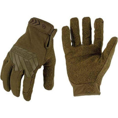 ironCLAD - Size XL (10) Synthetic Leather Work Gloves - For Mechanic's & Lifting, Uncoated, Hook & Loop Cuff, Full Fingered, Coyote, Paired - Americas Industrial Supply