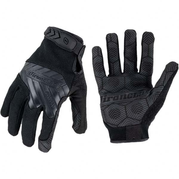 ironCLAD - Size M Synthetic Leather Work Gloves - For Mechanic's & Lifting, Uncoated, Hook & Loop Cuff, Full Fingered, Black, Paired - Americas Industrial Supply