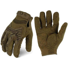 ironCLAD - Size L (9) Synthetic Leather Work Gloves - For Mechanic's & Lifting, Uncoated, Hook & Loop Cuff, Full Fingered, Coyote, Paired - Americas Industrial Supply