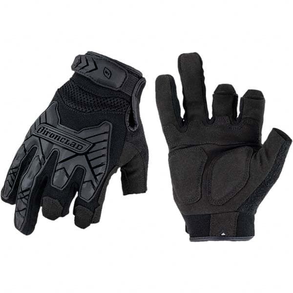 ironCLAD - Size S (7) Synthetic Leather Work Gloves - For Mechanic's & Lifting, Uncoated, Hook & Loop Cuff, Full Fingered, Black, Paired - Americas Industrial Supply