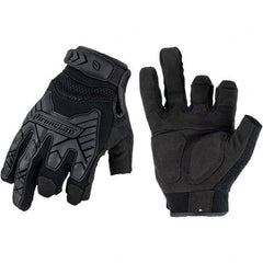 ironCLAD - Size XL (10) Synthetic Leather Work Gloves - For Mechanic's & Lifting, Uncoated, Hook & Loop Cuff, Full Fingered, Black, Paired - Americas Industrial Supply