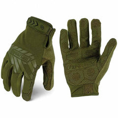 ironCLAD - Size 2XL (11) Synthetic Leather Work Gloves - For Mechanic's & Lifting, Uncoated, Hook & Loop Cuff, Full Fingered, Olive Drab Green, Paired - Americas Industrial Supply