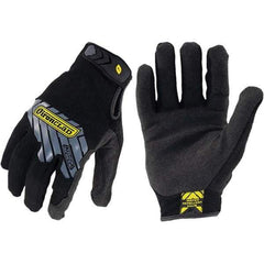 ironCLAD - Size L (9), ANSI Cut Lvl A2, Abrasion Lvl 3, Cut Resistant Gloves - 9" Long, Uncoated, Unlined, Hook & Loop Cuff, Black, Paired - Americas Industrial Supply