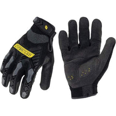 ironCLAD - Size XL (10), ANSI Cut Lvl A2, Abrasion Lvl 3, Cut Resistant Gloves - 9.25" Long, Uncoated, Unlined, Hook & Loop Cuff, Black, Paired - Americas Industrial Supply