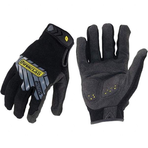 ironCLAD - Size L (9), ANSI Cut Lvl A2, Abrasion Lvl 3, Cut Resistant Gloves - 9" Long, Uncoated, Unlined, Hook & Loop Cuff, Black, Paired - Americas Industrial Supply