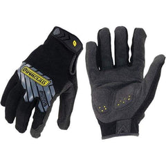 ironCLAD - Size L (9), ANSI Cut Lvl A2, Abrasion Lvl 3, Cut Resistant Gloves - 9" Long, Uncoated, Unlined, Hook & Loop Cuff, Black, Paired - Americas Industrial Supply