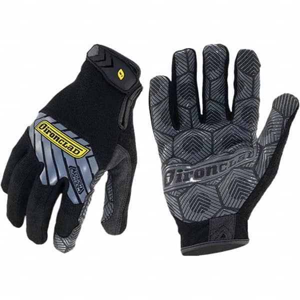 ironCLAD - Size 2XL (11), ANSI Cut Lvl A1, Abrasion Lvl 5, Silicone Coated Cut Resistant Gloves - 9.5" Long, Uncoated, Unlined, Hook & Loop Cuff, Black, Paired - Americas Industrial Supply