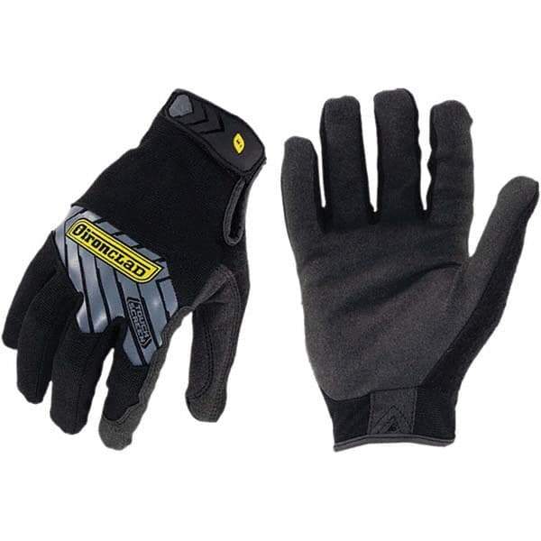 ironCLAD - Size L (9), ANSI Cut Lvl A2, Abrasion Lvl 3, Cut Resistant Gloves - 9" Long, Uncoated, Unlined, Hook & Loop Cuff, Black, Paired - Americas Industrial Supply