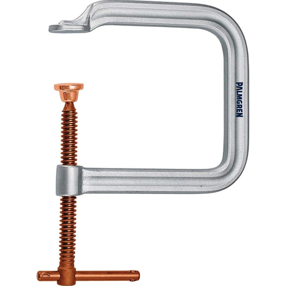 Palmgren - C-Clamps; Clamp Type: C-Style ; Application Strength: Regular-Duty ; Throat Depth Style: Extra Deep Throat ; Clamp Material: Steel ; Maximum Opening Capacity (Inch): 4 ; Minimum Opening Capacity (Inch): 0 - Exact Industrial Supply