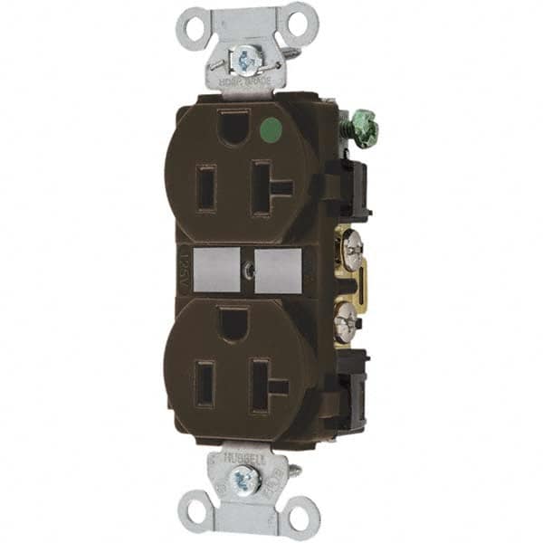 Hubbell Wiring Device-Kellems - 125V 20A NEMA 6-20R Hospital Grade White Straight Blade Duplex Receptacle - Americas Industrial Supply