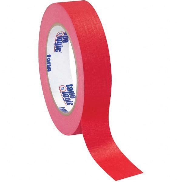 Tape Logic - Pack of (12), 1" x 60 Yd Rolls, Red Crepe Paper Masking Tape - Americas Industrial Supply