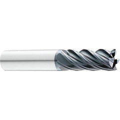 SGS - 3/8" Diam, Variable Pitch, 1/2" LOC, 5 Flute Solid Carbide Roughing Corner Radius End Mill - Americas Industrial Supply