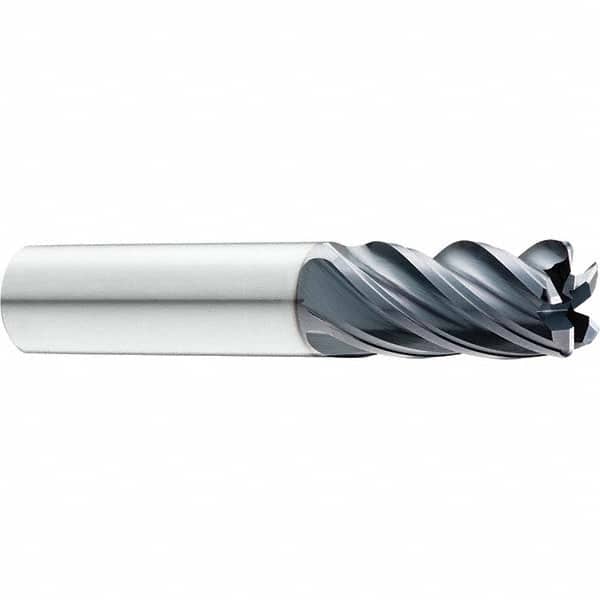 SGS - 1/2" Diam, Variable Pitch, 1-1/4" LOC, 5 Flute Solid Carbide Roughing Corner Radius End Mill - Americas Industrial Supply