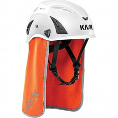 Kask America - Polyester Hard Hat Neck Shade - Adhesive Attachment, Hi-Viz Orange, Compatible with KASK Superplasma - Americas Industrial Supply
