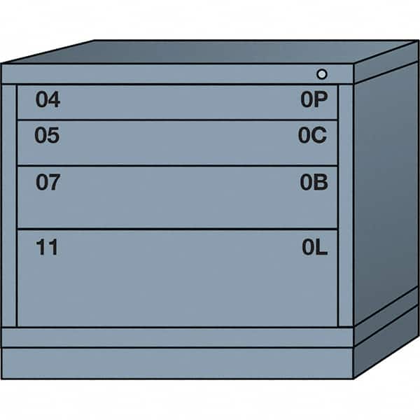 Lyon - 4 Drawer, Standard Desk Height - Multiple Drawer Access Cabinet - Steel, 30" Wide x 28-1/4" Deep x 26-7/8" High, Dove Gray - Americas Industrial Supply