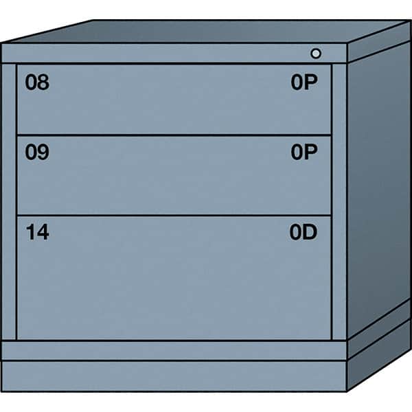 Lyon - 3 Drawer, Standard Table Height - Single Drawer Access Cabinet - Steel, 30" Wide x 28-1/4" Deep x 30-1/8" High, Dove Gray - Americas Industrial Supply