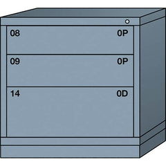 Lyon - 3 Drawer, Standard Table Height - Single Drawer Access Cabinet - Steel, 30" Wide x 28-1/4" Deep x 30-1/8" High, Dove Gray - Americas Industrial Supply