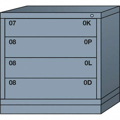 Lyon - 4 Drawer, Standard Table Height - Multiple Drawer Access Cabinet - Steel, 30" Wide x 28-1/4" Deep x 30-1/8" High, Dove Gray - Americas Industrial Supply