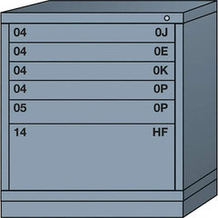 Lyon - 6 Drawer, Standard Bench Height - Single Drawer Access Cabinet - Steel, 30" Wide x 28-1/4" Deep x 33-1/4" High, Dove Gray - Americas Industrial Supply