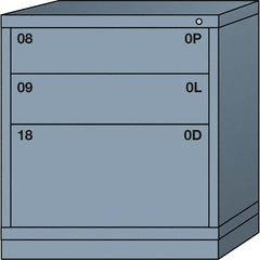 Lyon - 3 Drawer, Standard Bench Height - Multiple Drawer Access Cabinet - Steel, 30" Wide x 28-1/4" Deep x 33-1/4" High, Dove Gray - Americas Industrial Supply
