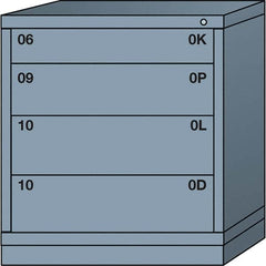 Lyon - 4 Drawer, Standard Bench Height - Multiple Drawer Access Cabinet - Steel, 30" Wide x 28-1/4" Deep x 33-1/4" High, Dove Gray - Americas Industrial Supply
