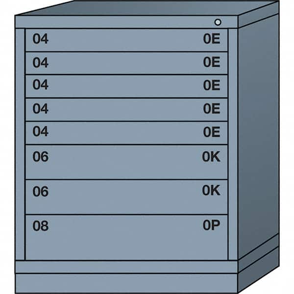 Lyon - 8 Drawer, Standard Mid-Range - Multiple Drawer Access Cabinet - Steel, 30" Wide x 28-1/4" Deep x 37-15/79" High, Dove Gray - Americas Industrial Supply