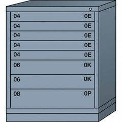 Lyon - 8 Drawer, Standard Mid-Range - Multiple Drawer Access Cabinet - Steel, 30" Wide x 28-1/4" Deep x 37-15/79" High, Dove Gray - Americas Industrial Supply